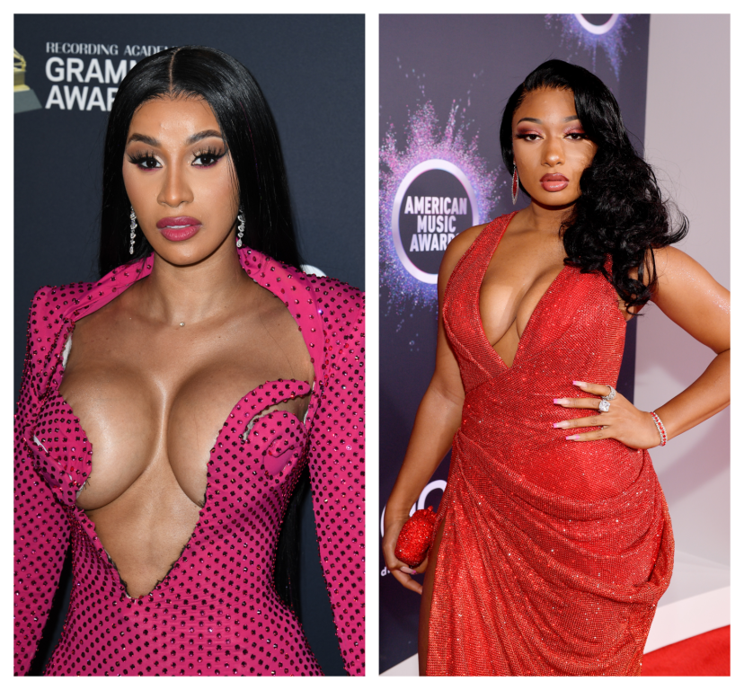 Cardi B and Megan Thee Stallion women rappers