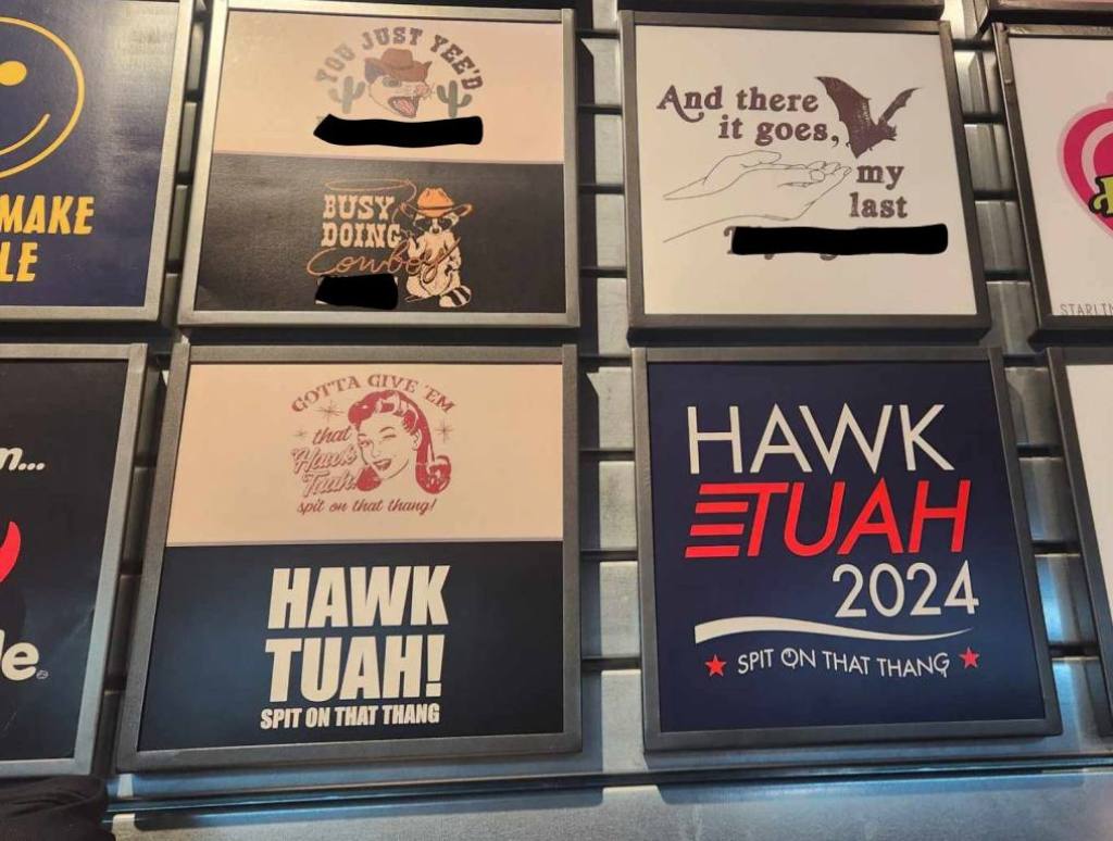 Hawk Tuah Merchandise at Spencer's store